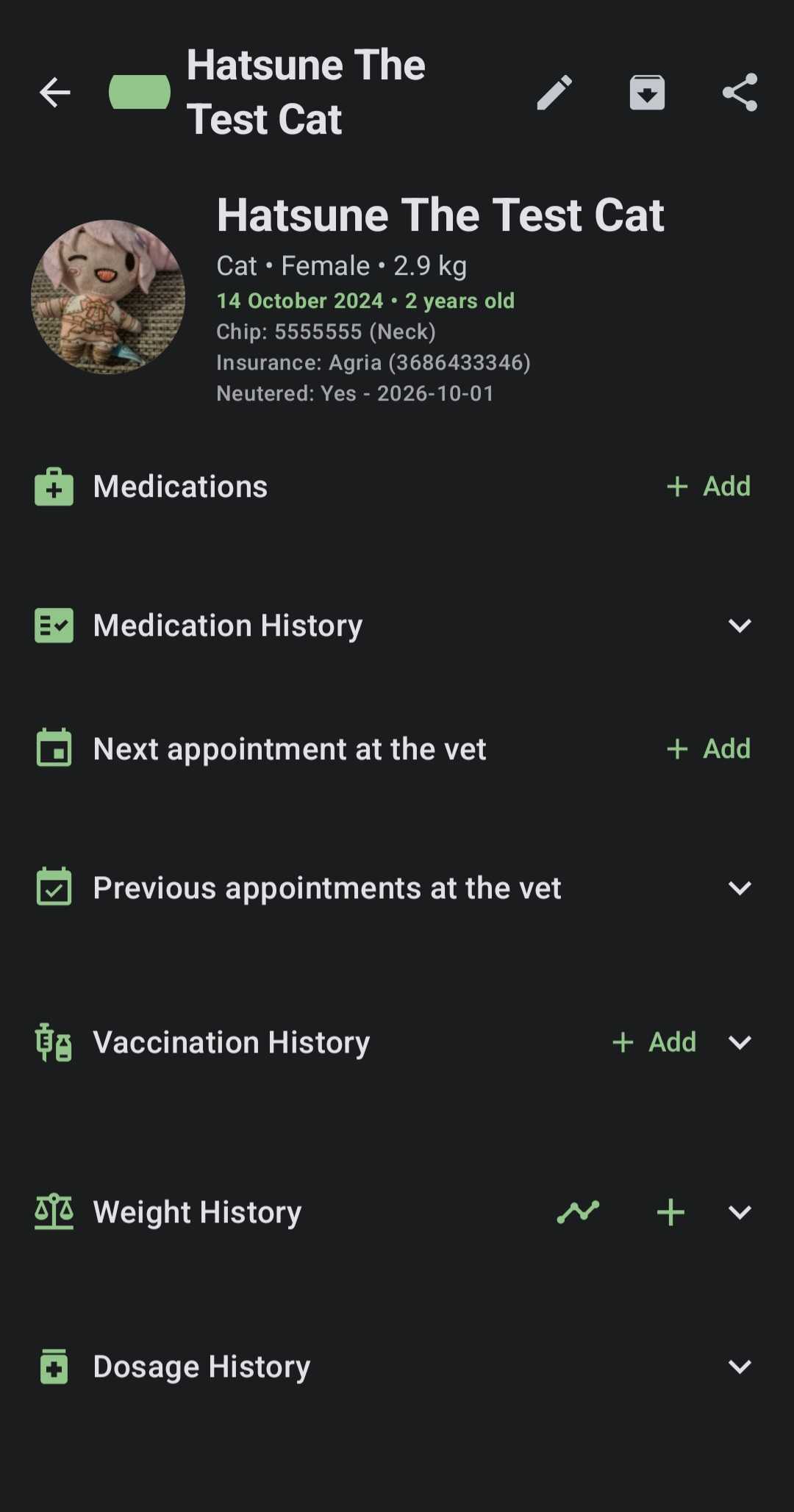 DoseTails Export & Sharing Menu